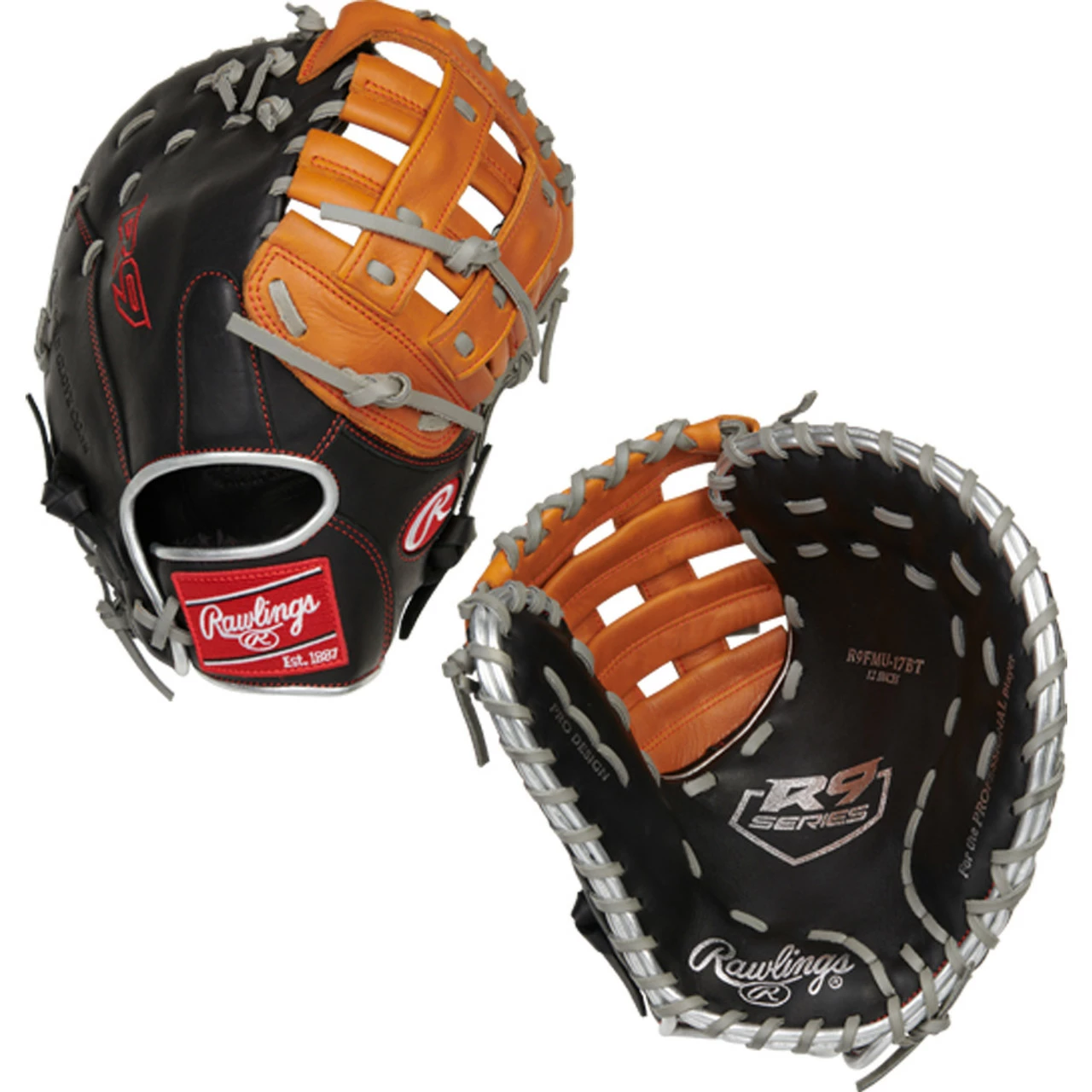 Rawlings R9 Contour Fit 12” Baseball First Base Mitt Modified Pro H-Web R9FMU 2 Rawlings R9 Contour Fit 12” Baseball First Base Mitt Modified Pro H-Web R9FMU